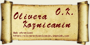 Olivera Kozničanin vizit kartica